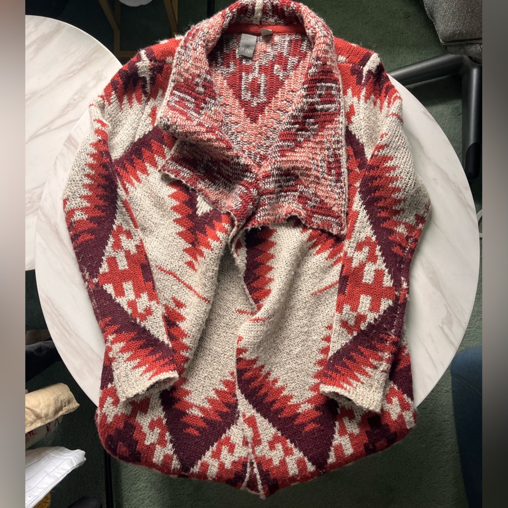 Quinn - Oversized Boho Aztec Patterned Knit Cardigan